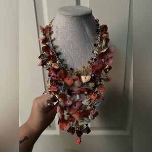 Original Handmade Fish Scales Multicolor Statement Necklace from Mexico